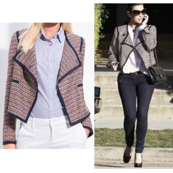 Elizabeth and James Jackets & Blazers - NWOT Elizabeth and James Freddie Zig Zag Linen Blend Jacket Sz 8 MSRP $495